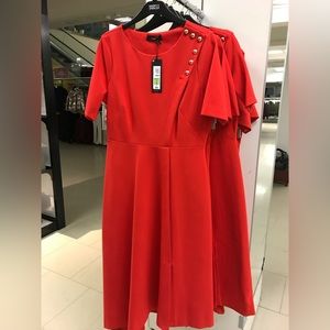 NWT Marks and Spencer Autograph Collection Military Style Red Dress | UK Sz 16